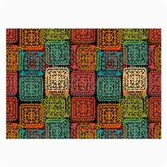Stract Decorative Ethnic Seamless Pattern Aztec Ornament Tribal Art Lace Folk Geometric Background C Large Glasses Cloth (2-side) by BangZart