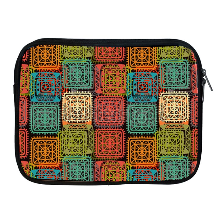 Stract Decorative Ethnic Seamless Pattern Aztec Ornament Tribal Art Lace Folk Geometric Background C Apple iPad 2/3/4 Zipper Cases
