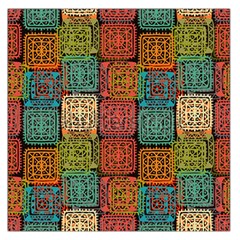 Stract Decorative Ethnic Seamless Pattern Aztec Ornament Tribal Art Lace Folk Geometric Background C Large Satin Scarf (square)