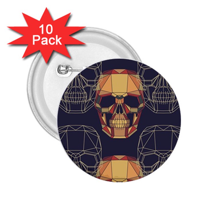 Skull Pattern 2.25  Buttons (10 pack) 