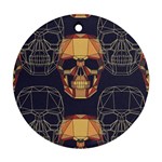 Skull Pattern Round Ornament (Two Sides) Back