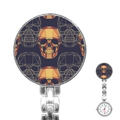 Skull Pattern Stainless Steel Nurses Watch