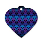 Skull Pattern Wallpaper Dog Tag Heart (Two Sides) Back