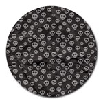 Skull Halloween Background Texture Round Mousepads Front