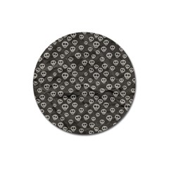 Skull Halloween Background Texture Magnet 3  (round) by BangZart