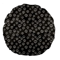 Skull Halloween Background Texture Large 18  Premium Flano Round Cushions by BangZart