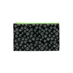 Skull Halloween Background Texture Cosmetic Bag (xs)