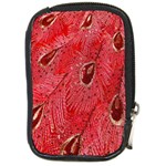 Red Peacock Floral Embroidered Long Qipao Traditional Chinese Cheongsam Mandarin Compact Camera Cases Front