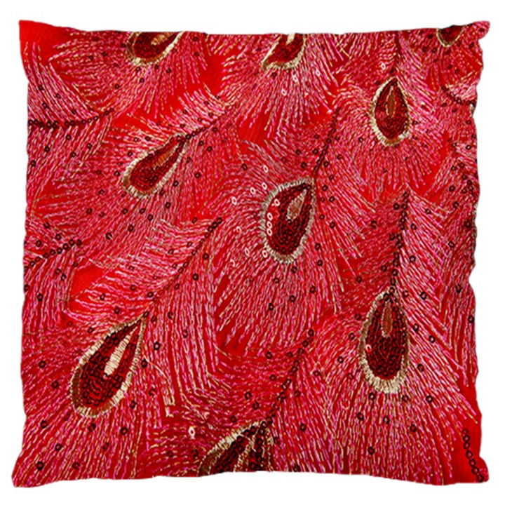 Red Peacock Floral Embroidered Long Qipao Traditional Chinese Cheongsam Mandarin Large Cushion Case (Two Sides)