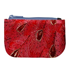 Red Peacock Floral Embroidered Long Qipao Traditional Chinese Cheongsam Mandarin Large Coin Purse