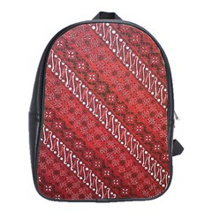 Red Batik Background Vector School Bags(large) 