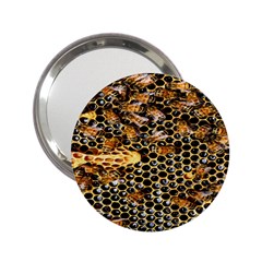 Queen Cup Honeycomb Honey Bee 2 25  Handbag Mirrors by BangZart