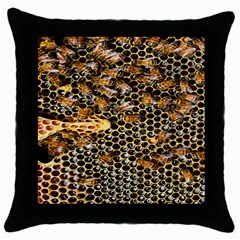 Queen Cup Honeycomb Honey Bee Throw Pillow Case (black) by BangZart