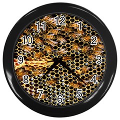 Queen Cup Honeycomb Honey Bee Wall Clocks (black) by BangZart