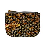 Queen Cup Honeycomb Honey Bee Mini Coin Purses Front