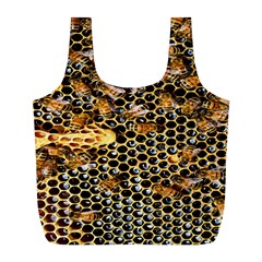 Queen Cup Honeycomb Honey Bee Full Print Recycle Bags (l) 