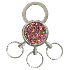 Psychedelic Flower 3-ring Key Chains