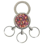 Psychedelic Flower 3-Ring Key Chains Front