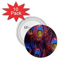 Pretty Peacock Feather 1 75  Buttons (10 Pack) by BangZart