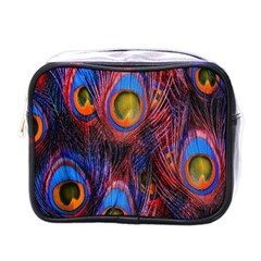 Pretty Peacock Feather Mini Toiletries Bags by BangZart