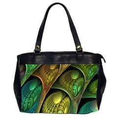 Psytrance Abstract Colored Pattern Feather Office Handbags (2 Sides)  by BangZart