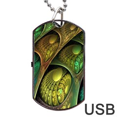 Psytrance Abstract Colored Pattern Feather Dog Tag Usb Flash (one Side) by BangZart