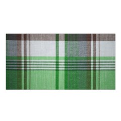 Plaid Fabric Texture Brown And Green Satin Shawl