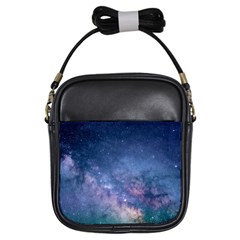 Galaxy Nebula Astro Stars Space Girls Sling Bags by paulaoliveiradesign