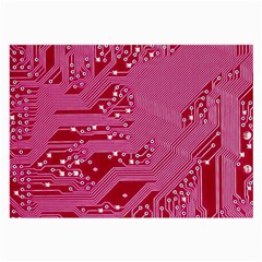 Pink Circuit Pattern Large Glasses Cloth by BangZart