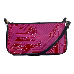 Pink Circuit Pattern Shoulder Clutch Bags by BangZart