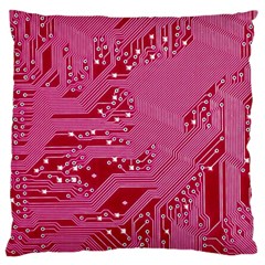 Pink Circuit Pattern Standard Flano Cushion Case (one Side)