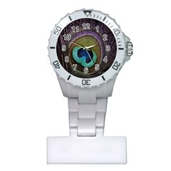 Peacock Feather Plastic Nurses Watch