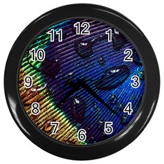 Peacock Feather Retina Mac Wall Clocks (black) by BangZart