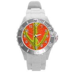 Nature Leaves Round Plastic Sport Watch (l)