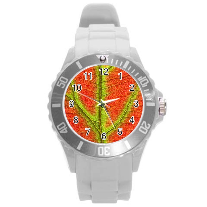 Nature Leaves Round Plastic Sport Watch (L)