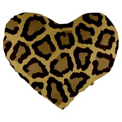 Leopard Large 19  Premium Heart Shape Cushions