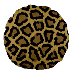 Leopard Large 18  Premium Flano Round Cushions