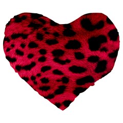 Leopard Skin Large 19  Premium Heart Shape Cushions