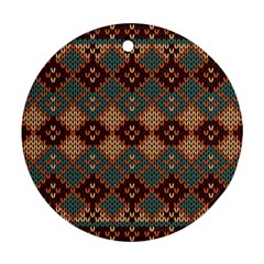 Knitted Pattern Round Ornament (two Sides) by BangZart