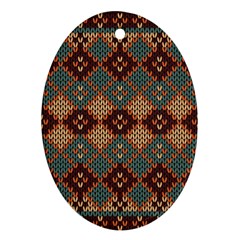 Knitted Pattern Oval Ornament (two Sides) by BangZart