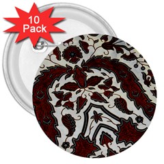 Javanese Batik 3  Buttons (10 Pack)  by BangZart