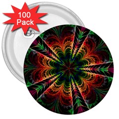 Kaleidoscope Patterns Colors 3  Buttons (100 Pack) 