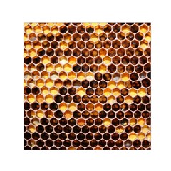 Honey Honeycomb Pattern Small Satin Scarf (square)