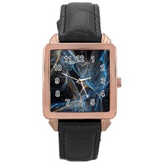 Fractal Tangled Minds Rose Gold Leather Watch 