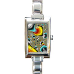 Fractals Random Bluray Rectangle Italian Charm Watch by BangZart