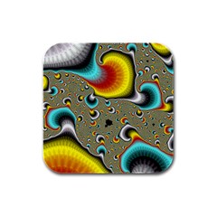 Fractals Random Bluray Rubber Square Coaster (4 Pack) 