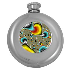 Fractals Random Bluray Round Hip Flask (5 Oz) by BangZart