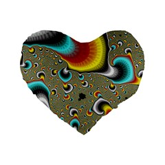 Fractals Random Bluray Standard 16  Premium Heart Shape Cushions