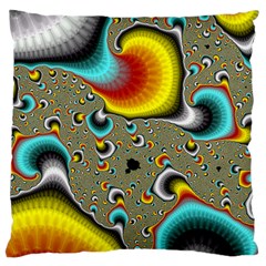 Fractals Random Bluray Large Flano Cushion Case (one Side)