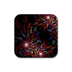 Fractal Swirls Rubber Coaster (square)  by BangZart